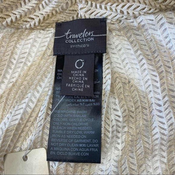 NWT Chico’s Travelers Collection Wheatmesh Cardigan Jacket Sonora Sand Sz 0 (XS) - Picture 8 of 10